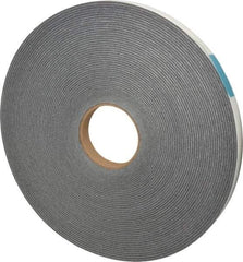 Made in USA - 1/8" Thick x 3/4" Wide x 100' Long Gray Open Cell Polyurethane Foam Rubber Roll - Stock Length, Adhesive Back, 1.8 to 2.2 Lb/Cu Ft Density, -20°F to 160°F - Best Tool & Supply