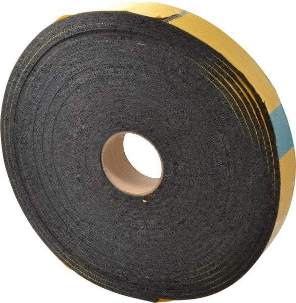 Made in USA - 50' x 2" x 1/4" Black Natural Foam Roll - Best Tool & Supply