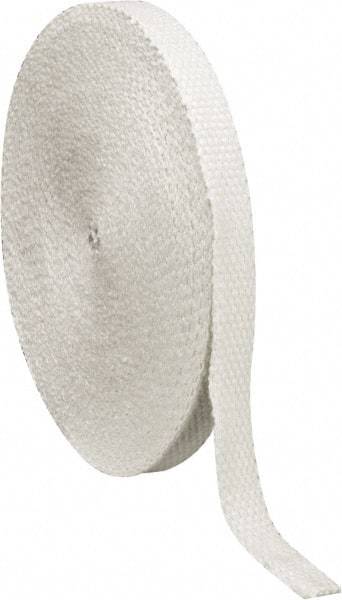 Made in USA - 1/8" Thick x 1" Wide, Fiberglass Gasket Tape - 100' Long, White - Best Tool & Supply