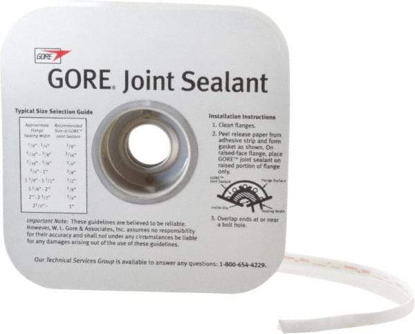 Value Collection - 75' Long x 3/16" Wide Gore Tex Joint Sealant - White, 5/16 to 3/8" Approximate Flange Form Width - Best Tool & Supply