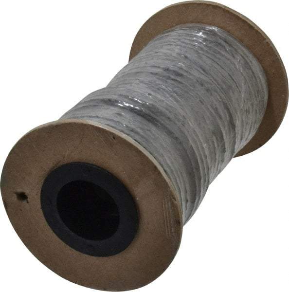 Made in USA - 1/8" x 57-1/2' Spool Length, Graphite Yarn Compression Packing - 3,500 Max psi, -450 to 6000° F, Dark Gray - Best Tool & Supply