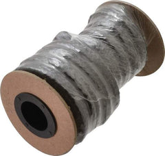 Made in USA - 3/8" x 9' Spool Length, Graphite Yarn Compression Packing - 3,500 Max psi, -450 to 6000° F, Dark Gray - Best Tool & Supply