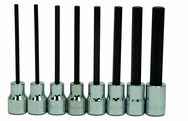 7 Piece - 4; 5; 6; 7; 8; 9; 10mm - 3/8" Drive - Hex Long Bit Metric Socket Set - Best Tool & Supply