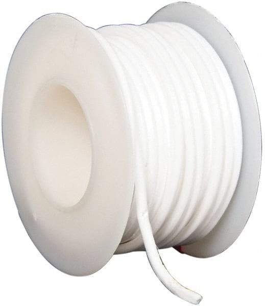 Made in USA - 3/32" x 20' Spool Length, PTFE Compression Packing - -450 to 550° F, White - Best Tool & Supply