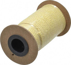 Made in USA - 1/8" x 40' Spool Length, PTFE/Aramid Composite Compression Packing - 2,500 Max psi, -50 to 550° F, Tan - Best Tool & Supply