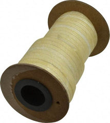 Made in USA - 3/16" x 16' Spool Length, PTFE/Aramid Composite Compression Packing - 2,500 Max psi, -50 to 550° F, Tan - Best Tool & Supply