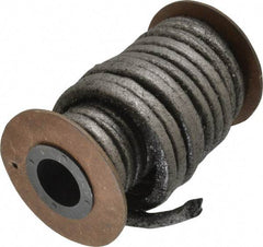 Made in USA - 1/4" x 12-1/2' Spool Length, Graphite Impregnated Aramid Compression Packing - 1,800 Max psi, -50 to 600° F, Gray - Best Tool & Supply