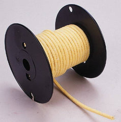 Made in USA - 3/16" x 44' Spool Length, TFE/Aramid Compression Packing - 5,000 Max psi, -100 to 500° F, Yellow - Best Tool & Supply