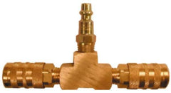 Coilhose Pneumatics - 1/4" Inlet, 1/4" Outlet Manifold - 5" Long x 3/4" Wide x 2-5/8" High, 1 Inlet Port, 2 Outlet Ports - Best Tool & Supply