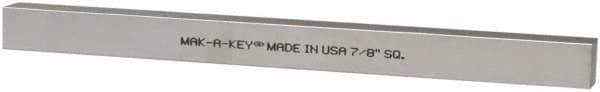 Made in USA - 12" Long x 7/8" High x 7/8" Wide, Zinc-Plated Oversized Key Stock - C1018 Steel - Best Tool & Supply