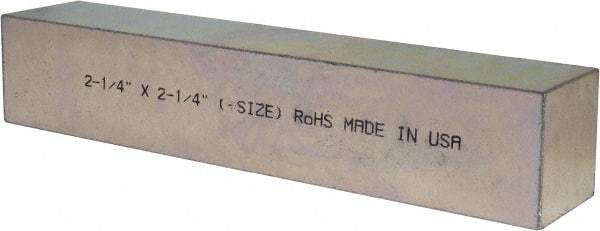 Made in USA - 12" Long x 2-1/4" High x 2-1/4" Wide, Zinc-Plated Oversized Key Stock - C1018 Steel - Best Tool & Supply