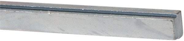 Made in USA - 12" Long, Zinc-Plated Step Key Stock for Shafts - C1018 Steel - Best Tool & Supply