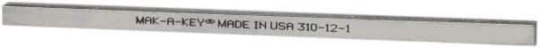 Made in USA - 12" Long, Zinc-Plated Step Key Stock for Shafts - C1018 Steel - Best Tool & Supply