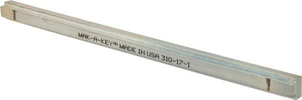 Made in USA - 12" Long, Zinc-Plated Step Key Stock for Shafts - C1018 Steel - Best Tool & Supply