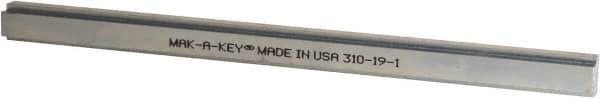 Made in USA - 12" Long, Zinc-Plated Step Key Stock for Shafts - C1018 Steel - Best Tool & Supply