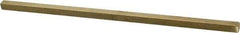 Made in USA - 12" Long x 3/8" High x 3/8" Wide, Over/Undersized Key Stock - Alloy 360 Brass - Best Tool & Supply