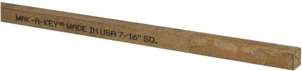 Made in USA - 12" Long x 7/16" High x 7/16" Wide, Over/Undersized Key Stock - Alloy 360 Brass - Best Tool & Supply