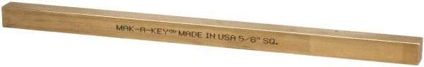 Made in USA - 12" Long x 5/8" High x 5/8" Wide, Over/Undersized Key Stock - Alloy 360 Brass - Best Tool & Supply