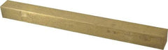 Made in USA - 12" Long x 1" High x 1" Wide, Over/Undersized Key Stock - Alloy 360 Brass - Best Tool & Supply