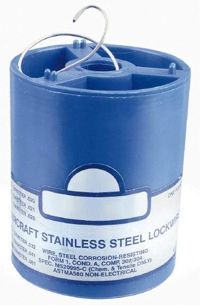 Value Collection - 20 Gage, 0.032 Inch Diameter x 362 Ft. Long, 302/304 Safety Lock Wire - 1 Lb. Shipping Weight - Best Tool & Supply