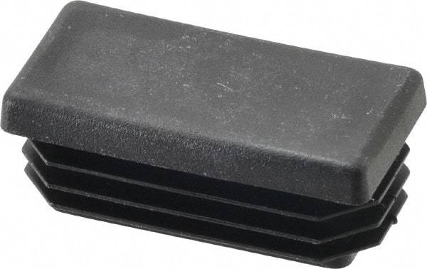 Caplugs - Rectangular Head Plug - 3/4 x 1-1/2" OD, 1" Long, Polyethylene, Black - Best Tool & Supply