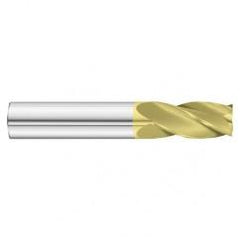 29/64 Dia. x 3 Overall Length 4-Flute Square End Solid Carbide SE End Mill-Round Shank-Center Cut-TiN - Best Tool & Supply