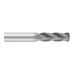 20mm Dia. x 125mm Overall Length 4-Flute 2.5mm C/R Solid Carbide SE End Mill-Round Shank-Center Cut-TiAlN - Best Tool & Supply