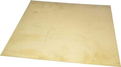 Value Collection - 0.016 Inch Thick x 12 Inch Wide x 12 Inch Long, Brass Sheet - Half Hard Temper, Alloy 260 - Best Tool & Supply