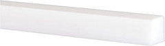 USA Sealing - 3' x 5/8" x 5/8" White PTFE (Virgin) Square Bar - Best Tool & Supply