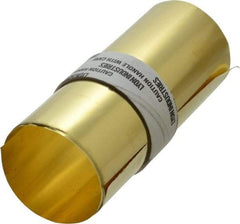 Made in USA - 5 Ft. Long x 6 Inch Wide x 0.0015 Inch Thick, Roll Shim Stock - Brass - Best Tool & Supply