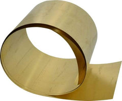 Made in USA - 5 Ft. Long x 6 Inch Wide x 0.005 Inch Thick, Roll Shim Stock - Brass - Best Tool & Supply