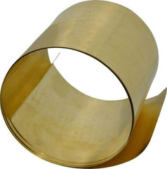 Made in USA - 5 Ft. Long x 6 Inch Wide x 0.008 Inch Thick, Roll Shim Stock - Brass - Best Tool & Supply