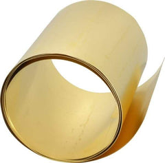 Made in USA - 5 Ft. Long x 6 Inch Wide x 0.01 Inch Thick, Roll Shim Stock - Brass - Best Tool & Supply