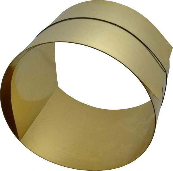 Made in USA - 5 Ft. Long x 6 Inch Wide x 0.015 Inch Thick, Roll Shim Stock - Brass - Best Tool & Supply