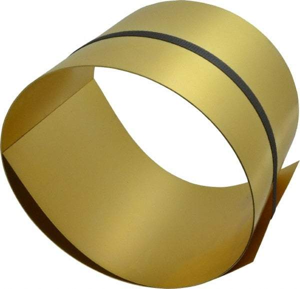 Made in USA - 5 Ft. Long x 6 Inch Wide x 0.02 Inch Thick, Roll Shim Stock - Brass - Best Tool & Supply