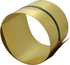 Made in USA - 5 Ft. Long x 6 Inch Wide x 0.025 Inch Thick, Roll Shim Stock - Brass - Best Tool & Supply