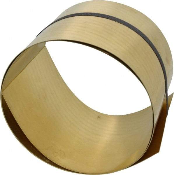 Made in USA - 5 Ft. Long x 6 Inch Wide x 0.031 Inch Thick, Roll Shim Stock - Brass - Best Tool & Supply