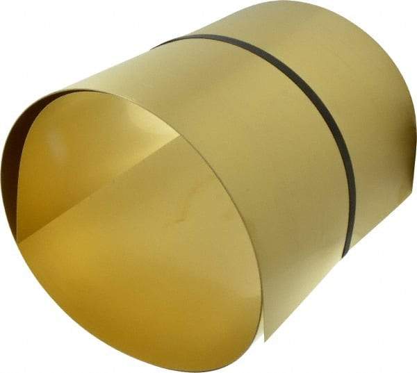 Made in USA - 10 Ft. Long x 12 Inch Wide x 0.015 Inch Thick, Roll Shim Stock - Brass - Best Tool & Supply