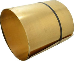 Made in USA - 10 Ft. Long x 12 Inch Wide x 0.02 Inch Thick, Roll Shim Stock - Brass - Best Tool & Supply