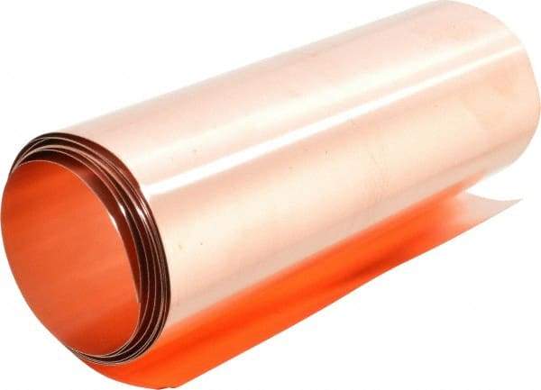 Made in USA - 4 Piece, 50 Inch Long x 6 Inch Wide x 0.001 to 0.01 Inch Thick, Assortment Roll Shim Stock - Copper, 0.001 to 0.01 Inch Thick - Best Tool & Supply