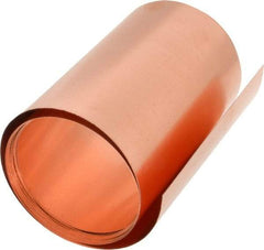 Made in USA - 100 Inch Long x 6 Inch Wide x 0.008 Inch Thick, Roll Shim Stock - Copper - Best Tool & Supply