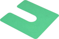 Made in USA - 20 Piece, 4" Wide x 4" Long Plastic Slotted Shim - Green - Best Tool & Supply