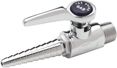 T&S Brass - 3/8" Pipe, Ball Head Hose Gas Cock - Chrome Plated Brass - Best Tool & Supply