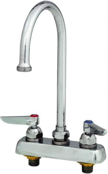 T&S Brass - Standard, 2 Way Design, Deck Mount, Workboard Deck Mount Faucet - 8-3/4 Inch Spout, Lever Handle - Best Tool & Supply