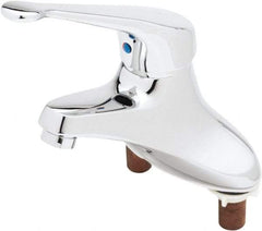 T&S Brass - Straight Handle, Deck Mounted Bathroom Faucet - One Handle, Pop Up Drain, Standard Spout - Best Tool & Supply