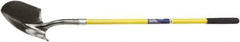 Ability One - 11" High x 9" Wide Round Steel Shovel - 48" Long Fiberglass Straight Handle - Best Tool & Supply