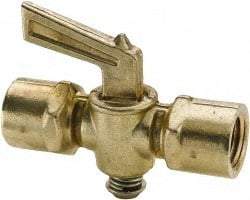 Parker - 1/4" Pipe, Female Pipe to Female Pipe Drain Cock & Shutoff Valve - 1/4-18 Thread, 30 Max psi - Best Tool & Supply