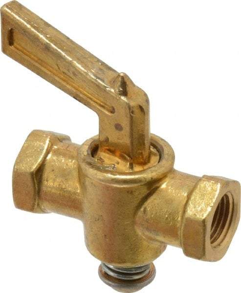 Parker - 1/8" Pipe, Female Pipe to Female Pipe Drain Cock & Shutoff Valve - 1/8-27 Thread, 30 Max psi - Best Tool & Supply