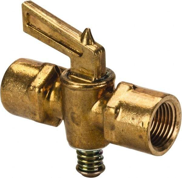 Parker - 3/8" Pipe, Female Pipe to Female Pipe Drain Cock & Shutoff Valve - 3/8-18 Thread, 30 Max psi - Best Tool & Supply