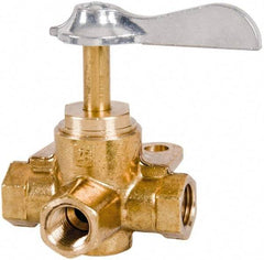 Parker - 1/4" Pipe, Female Pipe Drain Cock & Shutoff Valve - 1/4-18 Thread, 30 Max psi - Best Tool & Supply